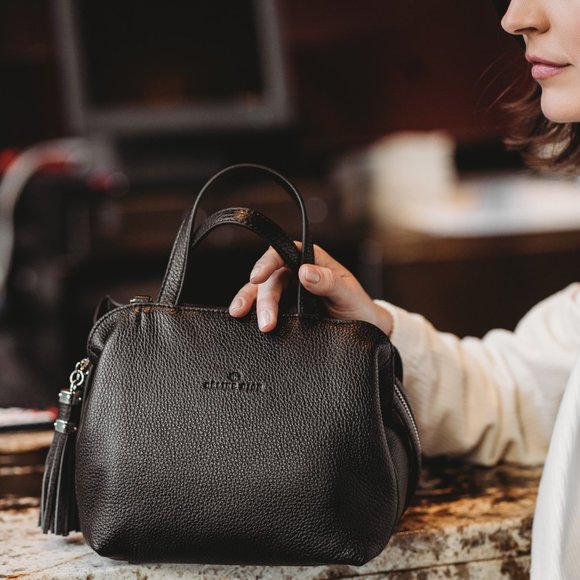 Celine Dion Mini Mezzo Leather Satchel - Picture 1 of 10